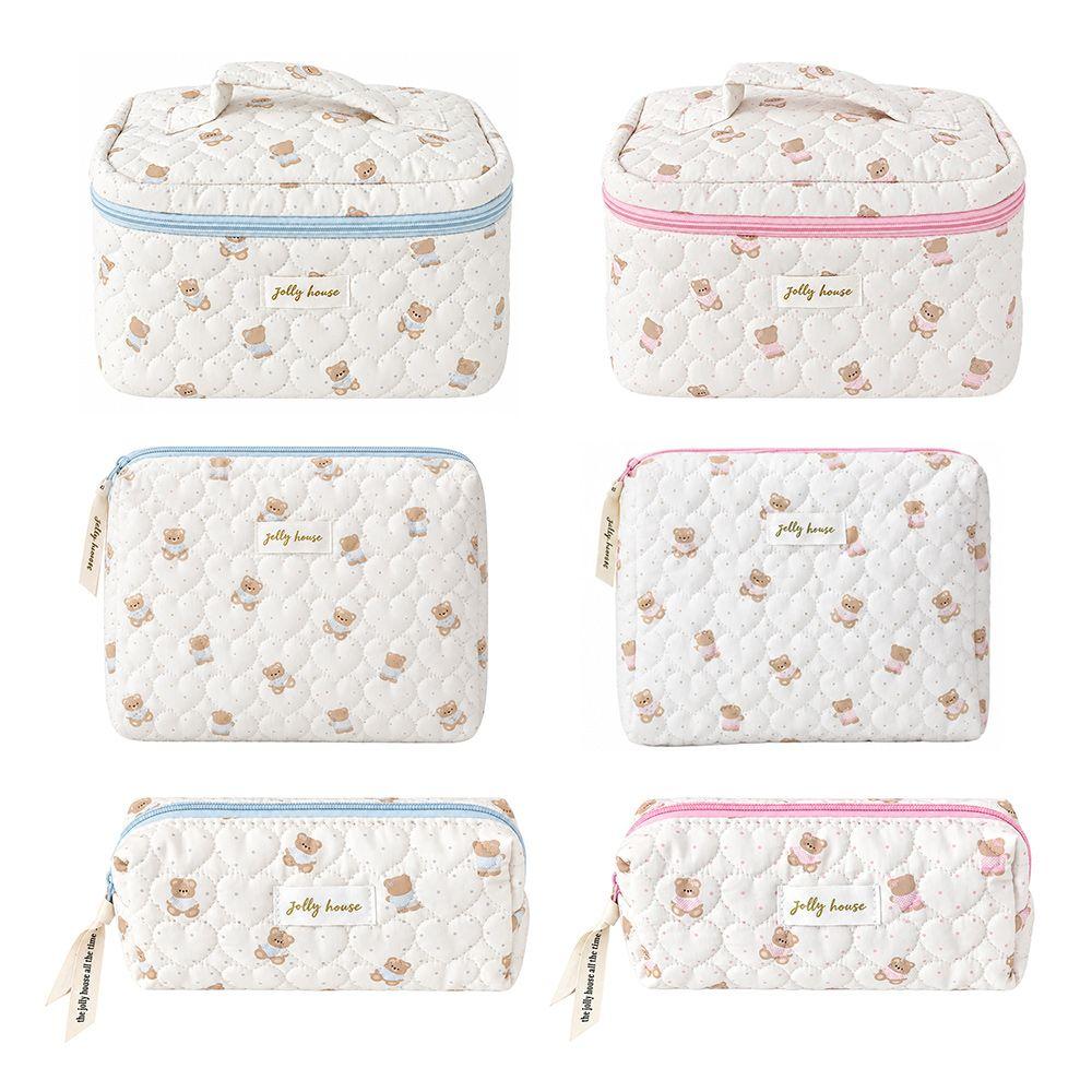 Lightweight Cartoon Bear Makeup Bag Large Capacity Toiletry Pouch Business Trips