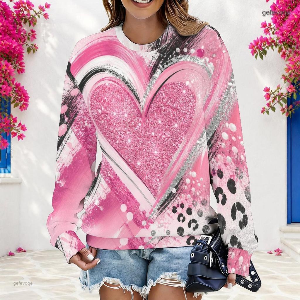 Womens Plus Size Crew Neck Long Sleeve Pullover Loose Soft Casual Leisure Street Daily Sweatshirt