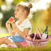 Coș de picnic din răchită cu mânere duble pliabile, coș de picnic din salcie