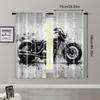 2pcs   Window Curtain 2D Print Modern Painted Black and White Brick Wall Motorcycle Graffiti Polyester Easy Install (without Rod)