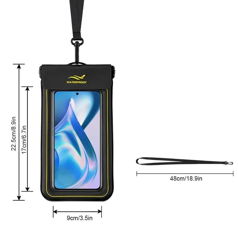 HAISSKY Armband Mobile Phone Waterproof Pouch For iPhone 17 16 15 14 13 Pro Max 16 Plus Hook Sponge Floating Swimming Diving Bag 6