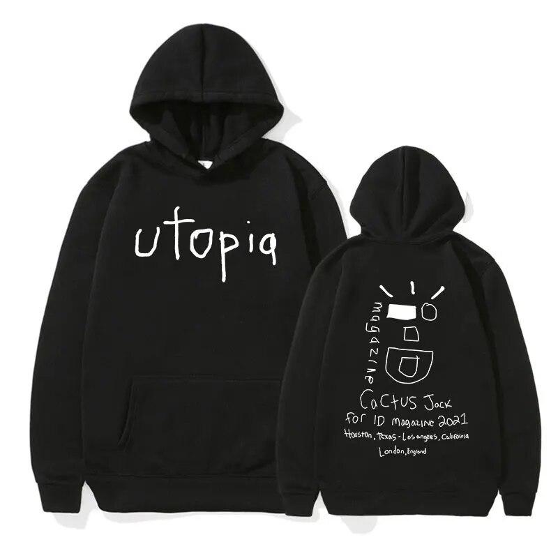 

Rapper Cactus Jack Utopia Hoodie Unisex Women Casual Hip Hop Oversized Sweatshirts Fashion Long Sleeve Pullover Hoodies Streetwear