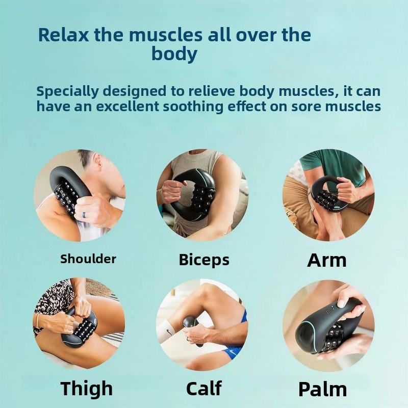 Rolling Percussive Massager Whole Body Fatigue Relief Deep Tissue and Muscle Recovery Rechargeable Powerful 3-Speed Spin