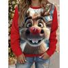 Christmas T-Shirts Fun Reindeer 3D Print Women O-Neck Long Sleeve T Shirt Streetwear Pullover Harajuku Tees Female Tops Clothing