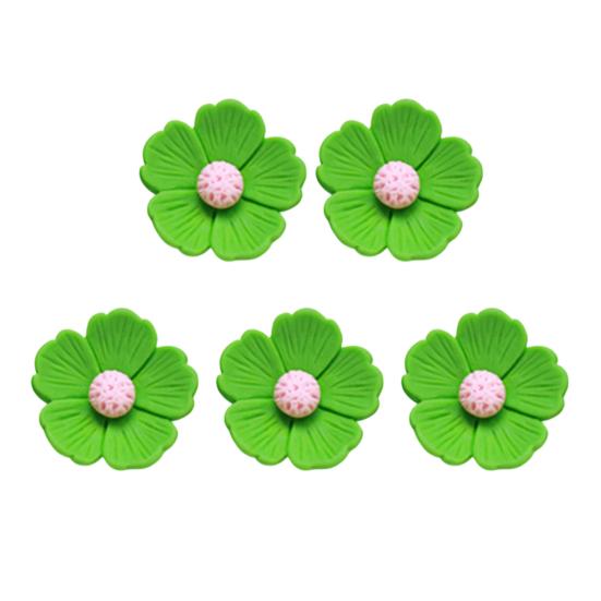 5Pcs Resin Flowers DIY Accessories Flat Back Blooms Ornaments for Jewelry Hair Accessories DIY Craft Projects