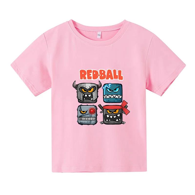 2025 Bambini Carino PALLA ROSSA 2° Stampa Vestiti Bambini Estate Moda T-shirt Ragazzi Cartoni animati T-shirt Ragazze Manica Corta Top Casual