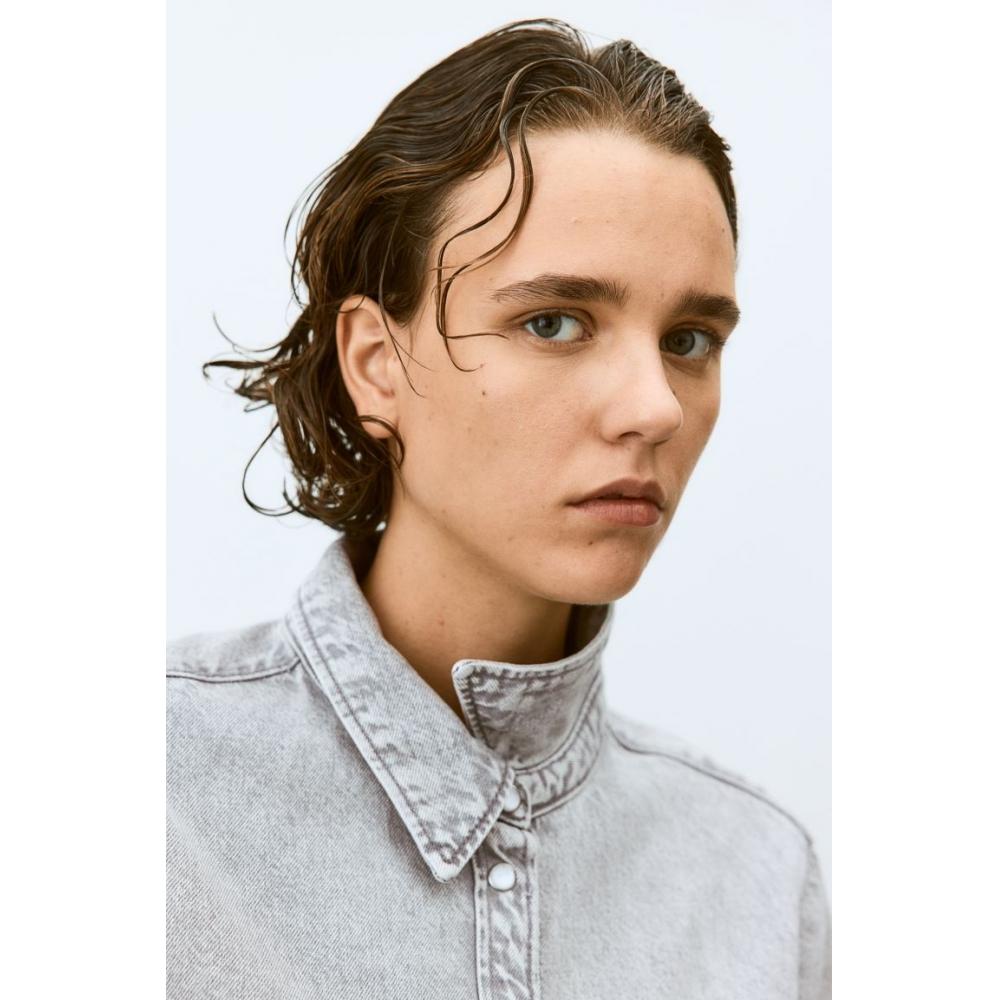 

Рубашка джинсовая HM светло-серая джинсовая