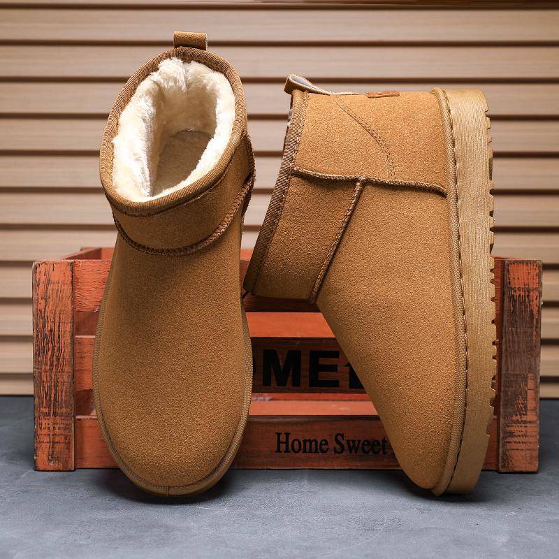 

Winter velvet cotton shoes fashion high-top snow boots versatile wear-resistant warm bread shoes outdoor cold-proof casual men s shoes 45 жовтий