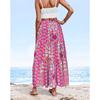 Women's Summer Elastic Waist Loose Long Printed Skirt