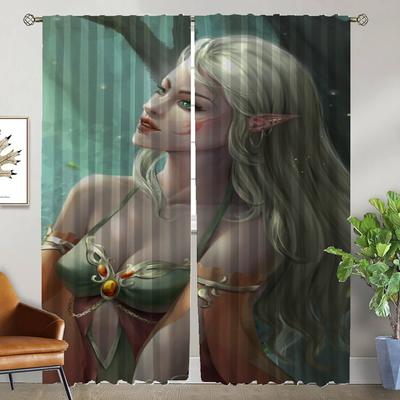 Tulle for Bedroom Female Elf Partition Anti-mosquito Curtains for Camera Halloween Decoration Blackout Curtain Curtains 2 Pieces