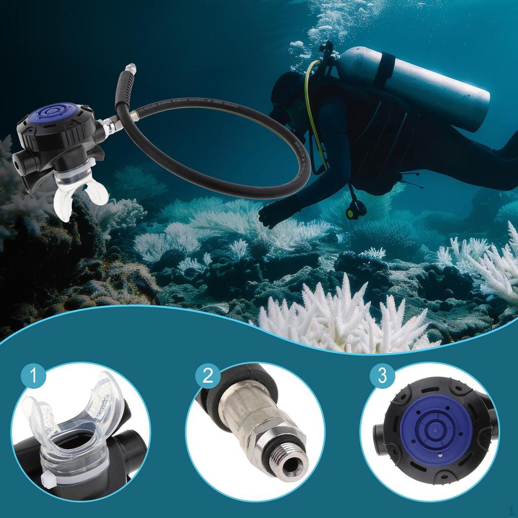 2ND Stage Diving Regulator with Transparent Mouthpiece Breathing Tube Breath Adjuster Snorkel
