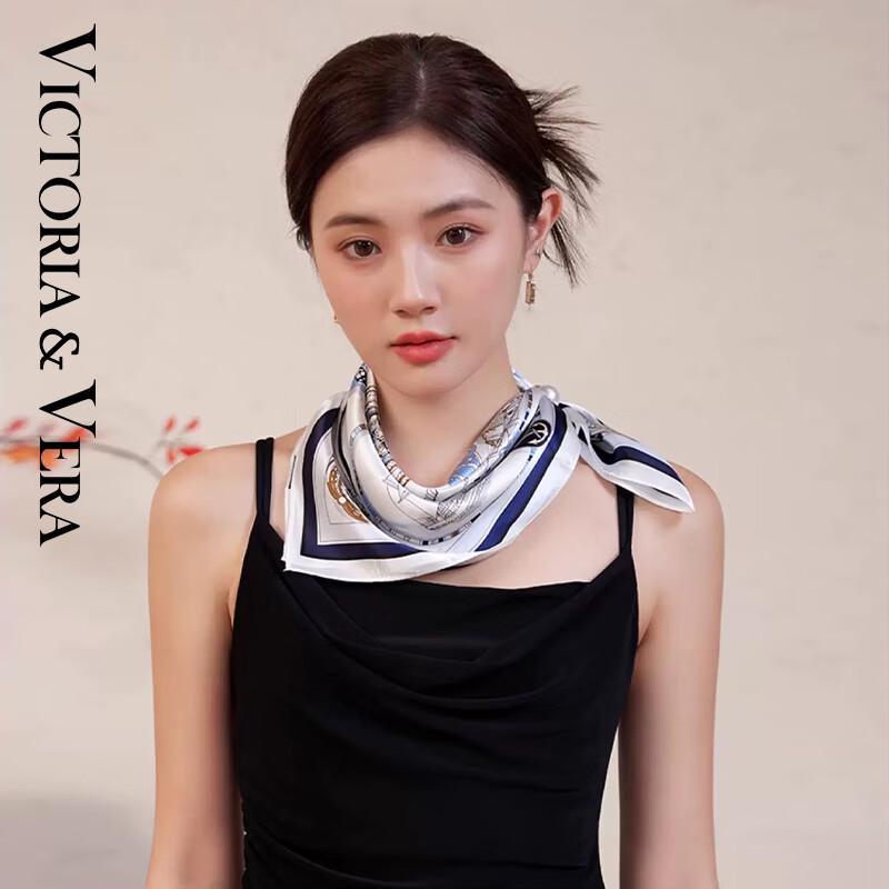 VICTORIA&VERA Mulberry Silk Printed Scarf