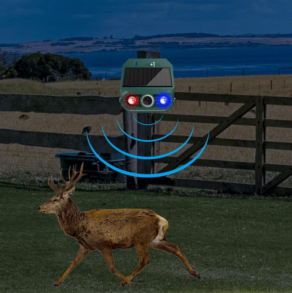 Ultrasonic Solar Animal Repeller with Infrared Sensor and Flashing Bird Deterrent