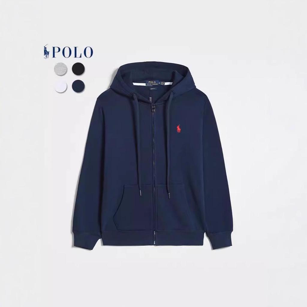 Hanorac cu fermoar pentru bărbați, casual, cu logo cal brodat - Mânecă lungă, culoare solidă, stil primăvară/toamnă