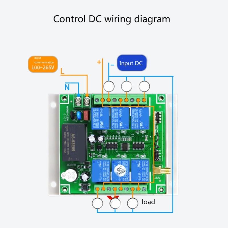 315Mhz/RF433Mhz Wireless Remote Control Switch DC 12V-24V Relay 6CH Receiver Controller and 6Button Transmitter