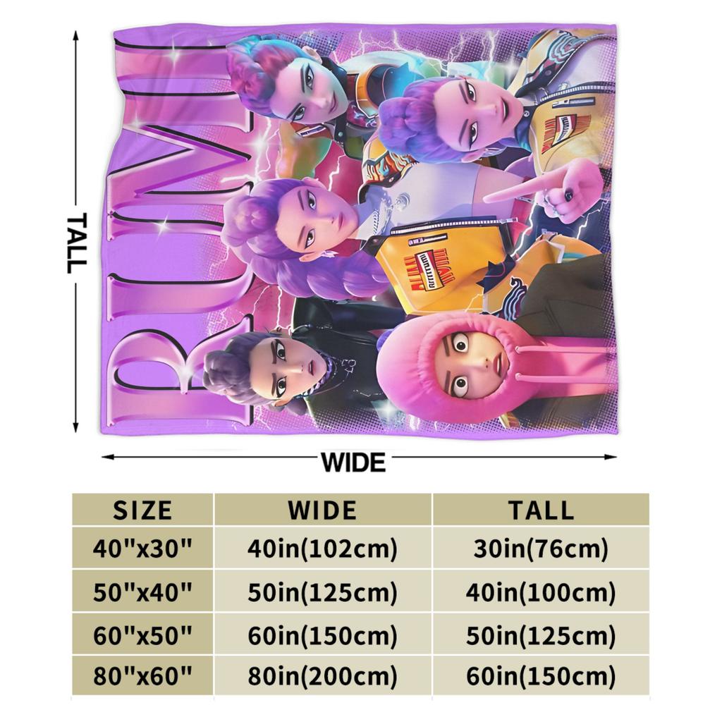 Huntrix HUNTRX Rumi Kpop Demon Hunters Dekens Pluizig Geweldig Warm Plaid voor Huis Winter