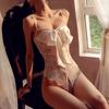 Sexy Lace Bodysuit Uniform Temptation Transparent Butterfly Knot Teasing Women's Underwear Pure Desire Sleepwear China Made