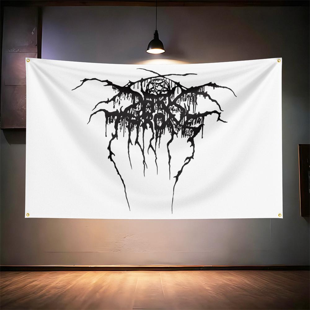 Vlajka rockovej hudby 3x5 stôp Pre fanúšikov Darkthrone Transparent HD tlač Mosadzné očká Dekorácia steny garáže, spálne, obývacej izby, internátu Tapiséria