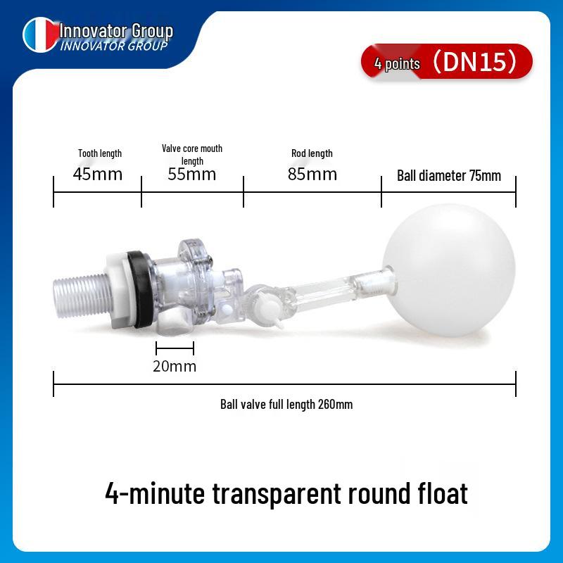 Adjustable Plastic Float Valve for Household Water Tank, Fish Tank, Glass Water Tower, Pond, and Car Wash.