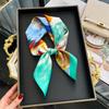 Luxury Silk Hair Square Scarf Women Satin Neck Tie Hand Wrist Foulard Summer Print Shawl Wraps Head Kerchief Hijab Bandana