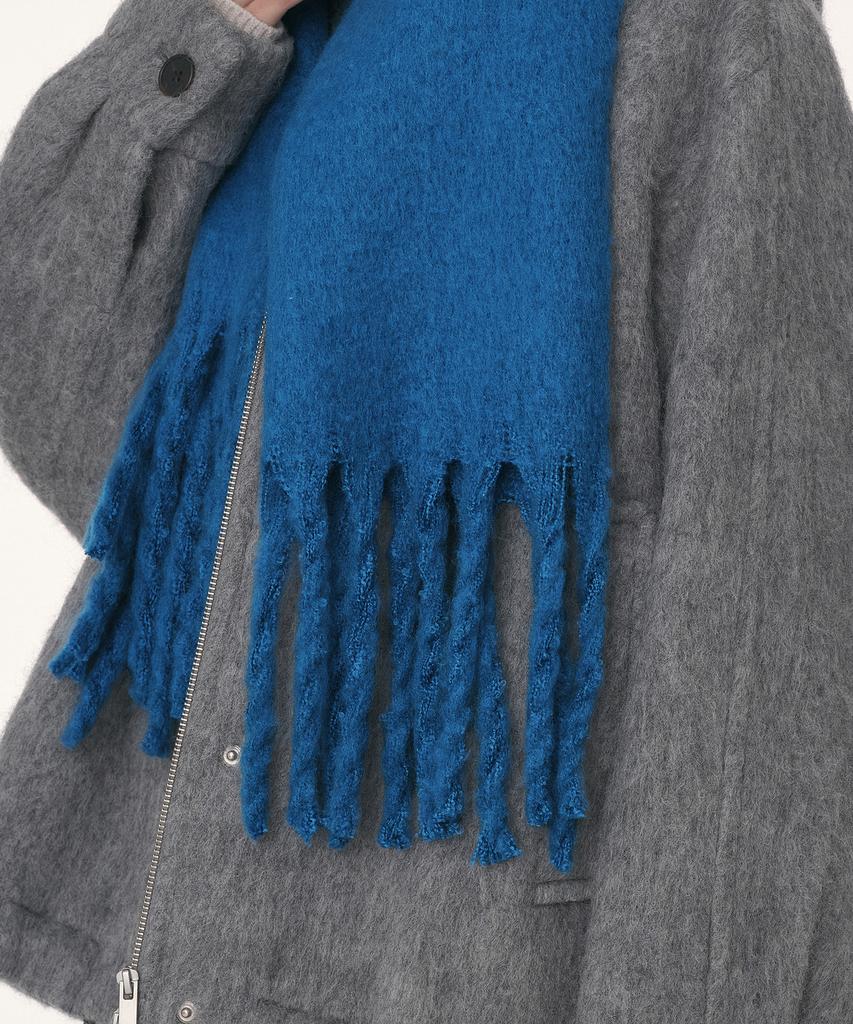 MUSINSA STANDARD Fluffy Bold Muffler [Blue]