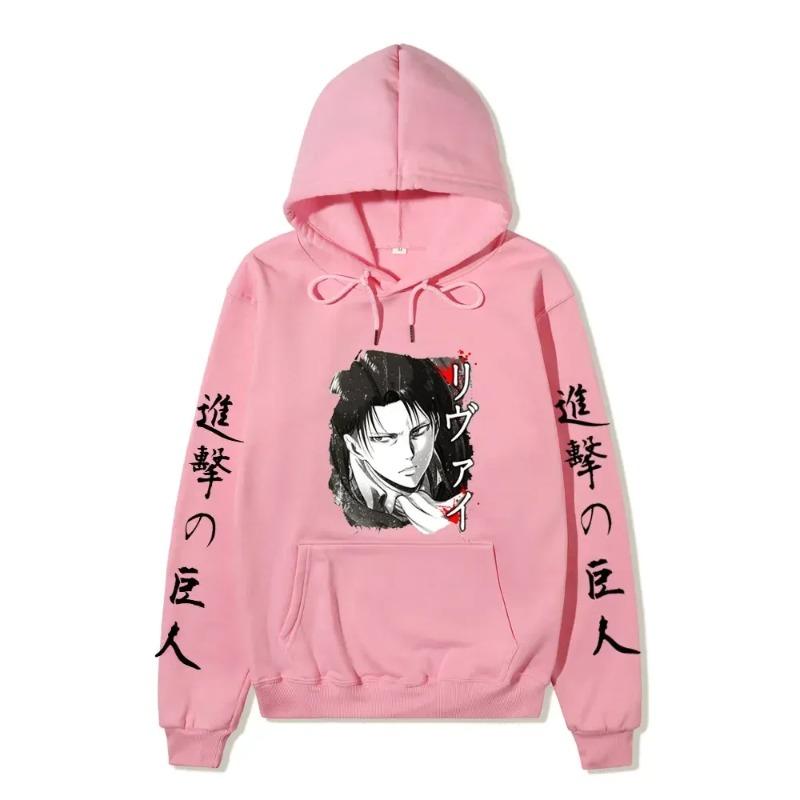 Anime Attack on Titan AOT Merch Ackerman Levi Scout Regiment Printed Hoodies Autumn Winter Sweatshirts Pullovers