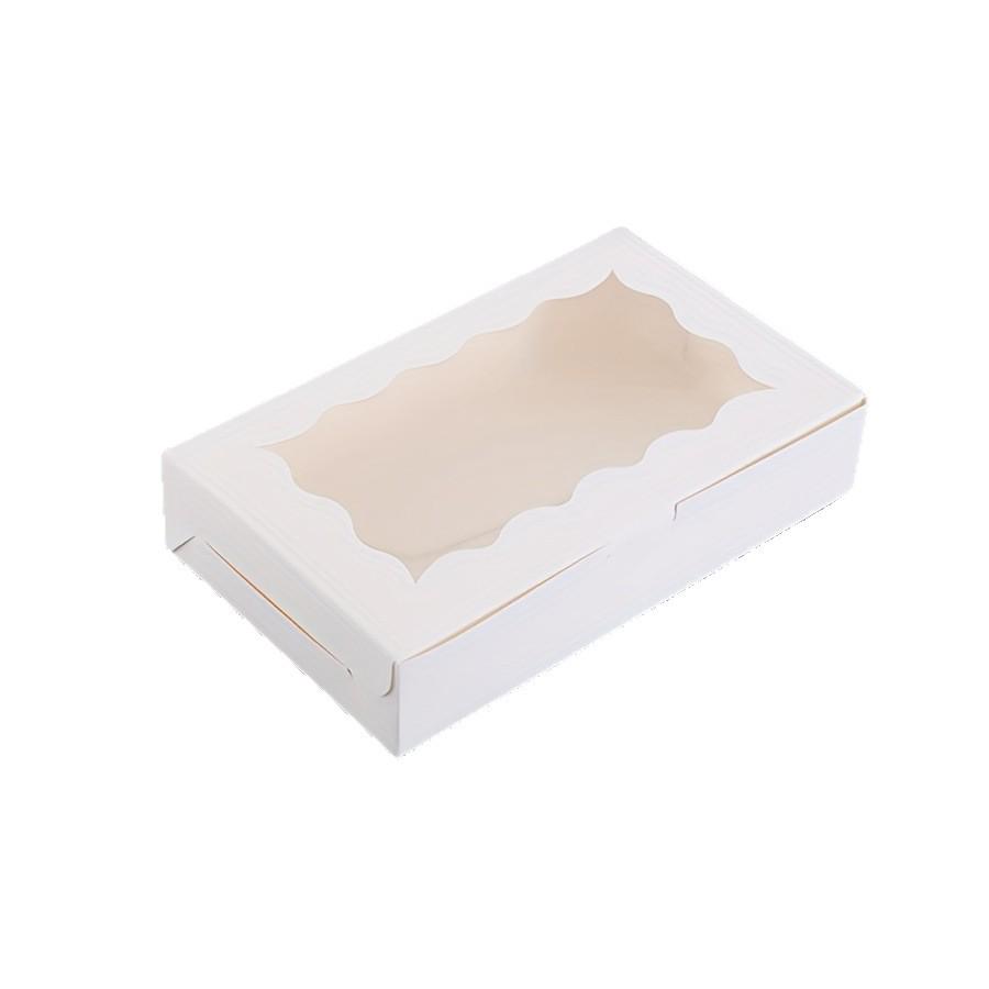 White Cardboard Kraft Paper Pastry Box with Window for Cakes and Desserts