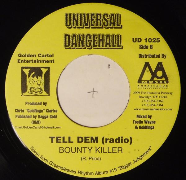 7inch Record BOUNTY KILLER - Tell Dem UD1025 Universal Dance Jamaica Reggae, Ska & Dub Used
