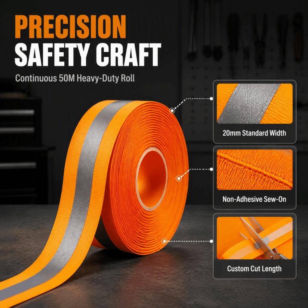 Polyester Fabric Reflective Ribbon Sew On Style Reflective Safety Ribbon  For Clothing