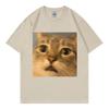 Surprised Cat Face Funny Meme Graphic T Shirts Unisex Unisex Casual Cotton Short Sleeve Tshirts Summer Fashion Oneck Loose Tshirt