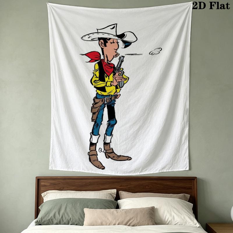 Lucky Luke Wall Tapestry Aesthetic Wall Hanging Printed Fabric Blanket Decorative Tapestries for Bedroom Living Room Home Decor