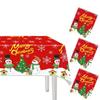Snowman Design Christmas Table Cover Waterproof Lightweight Party Foil Tablecloth Rectangle Easy Clean Holiday Table Cloths Xmas