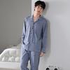 Pure Cotton Pajamas Men'S Spring And Autumn Autumn Cotton Long-Sleeved Casual Men'S Loungewear Autumn And Winter Thin Large Size Suit