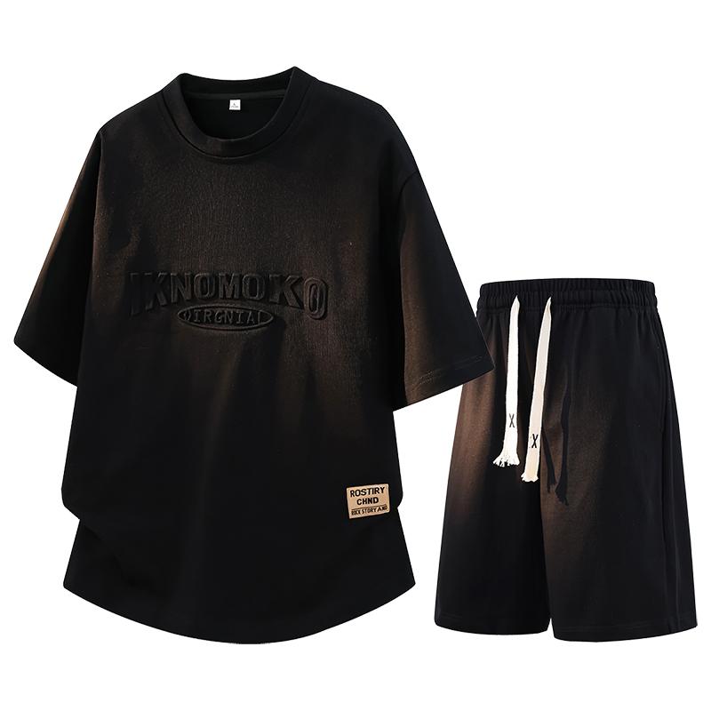 Summer Short-sleeved Men's Sports Suit Plus Size Men's Two-piece Set