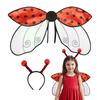 Costume Wings Vivid Polyester Fiber Wings Ladybug Cosplay Wing Costume Accessories for Halloween Stage Performance