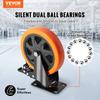 Caster Wheels, 6-inch Swivel Plate Casters, Set of 4, with Security A/B Locking No Noise PVC Wheels, Heavy Duty 700 lbs Load Capacity Per Caster,