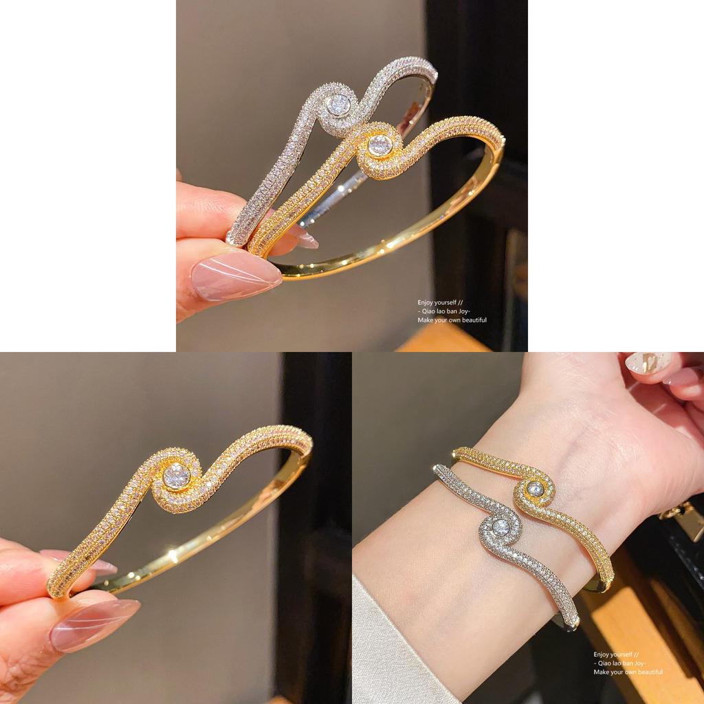 18k Gold Plated Zircon Cross Circle Bracelet For Women Elegant Jewelry Accessory