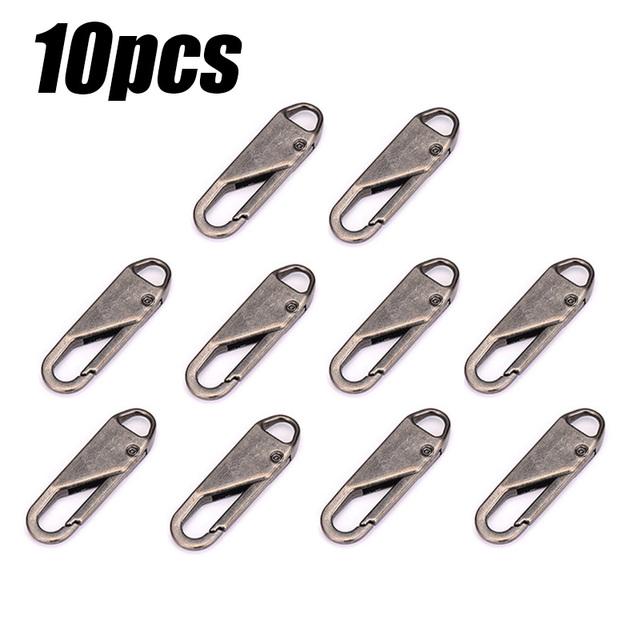 Replacement Zipper Slider Metal Zipper Pull Zipper Repair for Broken Buckle Zipper Head Zip Ends Bag Suitcase DIY Sewing Craft