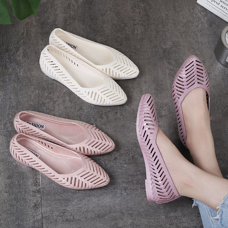New Four Seasons Shoes Women's Shallow Sandals Women's Anti Slip Outing Student Casual Single Shoes Women