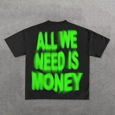 T-shirts à col rond Streetwear Imprimé Graphique Lettre Tendance Unisexe Hip-hop Ample Hommes Femmes Coton Gothique Haute Qualité Manches Courtes