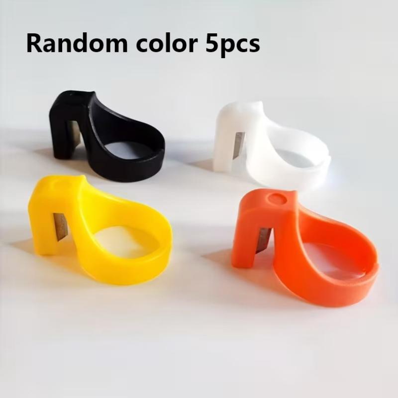 5pcs Sewing Thimble Thread Cutter Rings Anti-slip Plastic Finger Blade Tools for Hand Sewing DIY Craft Embroidery Use