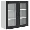 Porto Wall Mounted Glass Cabinet Black 80 X 31 X 80 Cm Engineered Wood