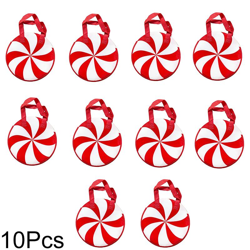 1/10PC Candy Cane-Shaped Birthdays Green & Red Striped Design Weddings Gift Bag Candy Cane Decorations 2 Colors