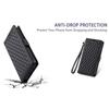 For iPhone 17 Pro Max Leather Case Rhombus Texture Wallet Stand Phone Cover with Wrist Strap