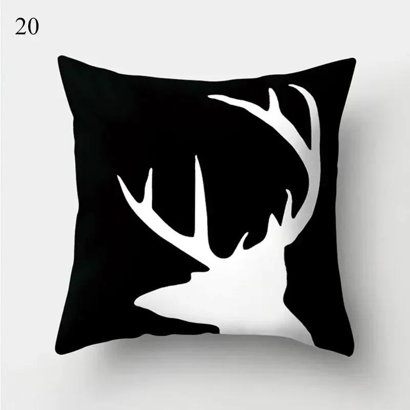 Black and White Geometric Cushion Cover Pillowcase Home Decoration Suitable for Bedroom Sofa Car