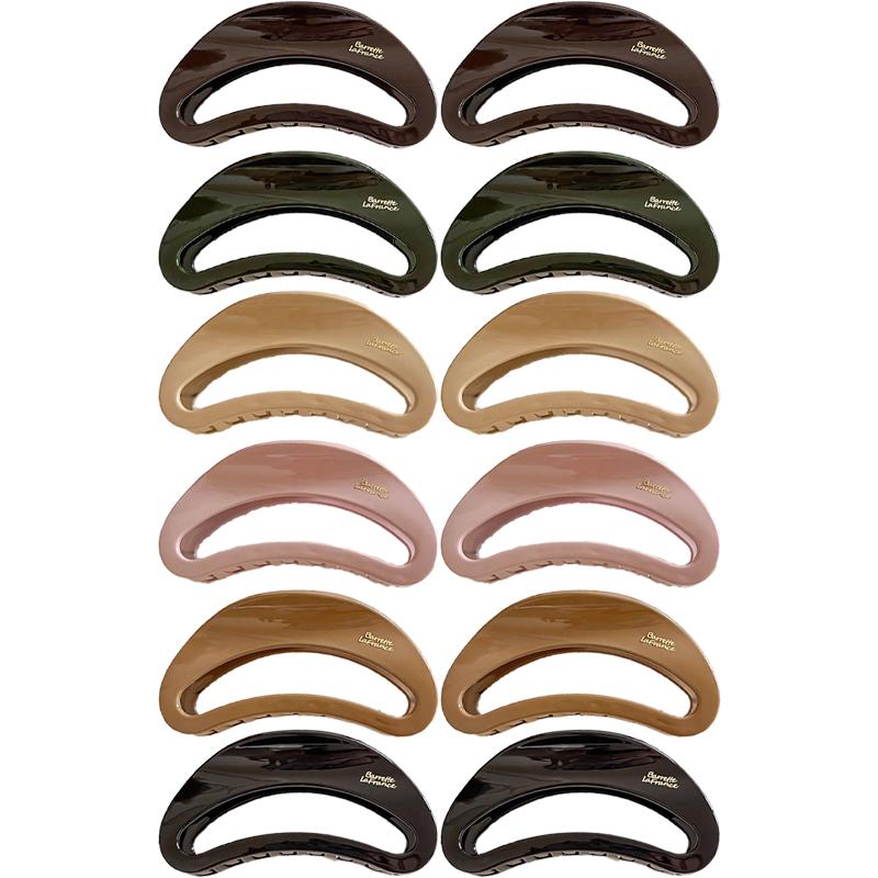 Korean New Semi-Circle Solid Color Large Hair Clip High-Quality Vintage Versatile Shark Clip Hair Accessory