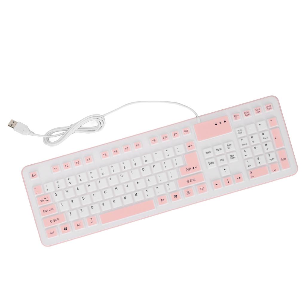 Foldable Silicone Keyboard 106 Keys Waterproof Dustproof Foldable USB Wired Silent Silicone