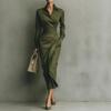 Autumn New Slim Fit Long Sleeve Dress for Women, Elegant Shirt Collar Dress