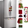 3pcs Christmas Snowman Refrigerator Door Handle Covers Christmas Decorations Fits Standard Size Kitchen Refrigerator Microwave Oven