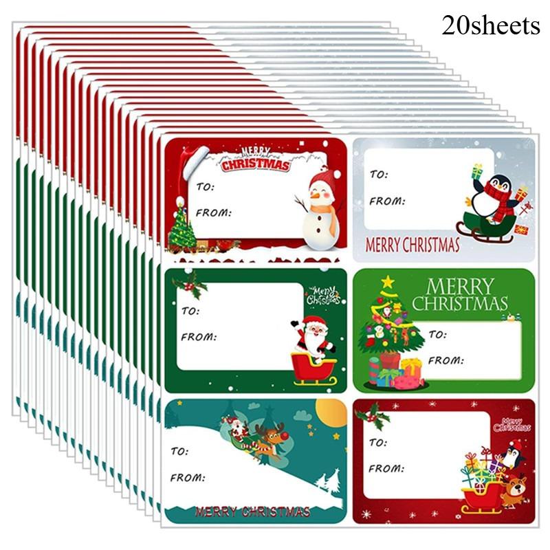 Cute Christmas Gift Stickers - Glossy Surface,Paper Bag&Closure&Name Stickers,Can Write Christmas Packaging Gift Stickers Labels